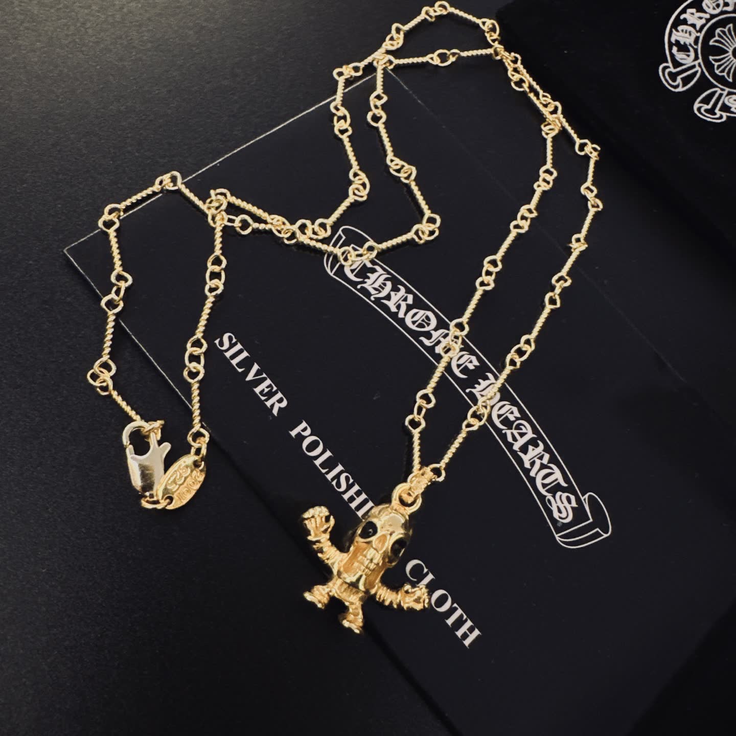 Chrome Hearts Gold Tone Pendant Necklace